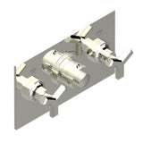 THG - Trim For Thg Thermostat With 2 Valves Ref. 5 401ahm/us Rough Part Supplied With Fixing Box, Item To Be Installed Horizontal - Nickel Polished