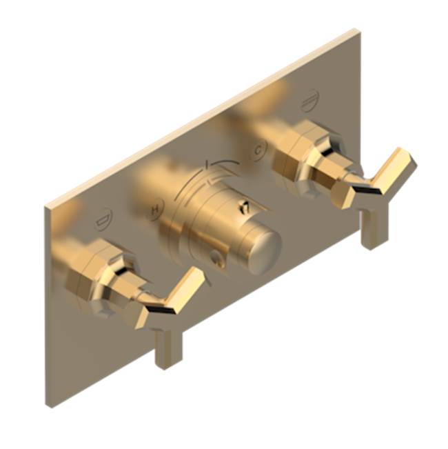 THG - Trim For Thg Thermostat With 2 Valves Ref. 5 401ahm/us Rough Part Supplied With Fixing Box, Item To Be Installed Horizontal - Matt Umber PVD