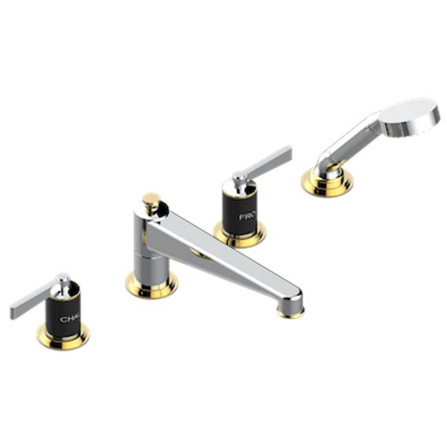 THG - Roman Tub Set With Diverter Spout And Handshower, 3/4'' Valves - Chrome Polished Gold Polished