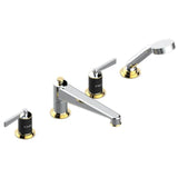 THG - Roman Tub Set With Diverter Spout And Handshower, 3/4'' Valves - Chrome Polished Gold Polished