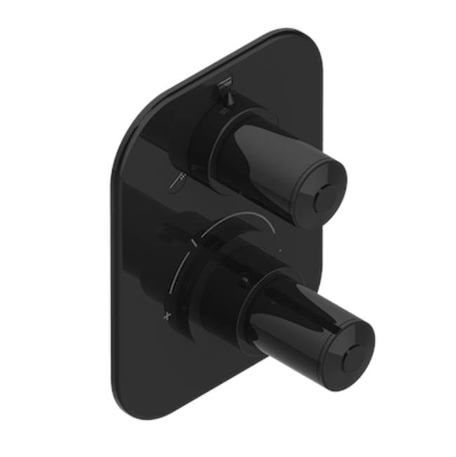THG - Trim For Thg Thermostat With Stop Valve And 3-way Diverter, Rough Part Supplied With Fixing Box Ref.5 600ae/us - Brown Bronze Color PVD