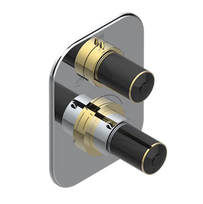 THG - Trim For Thg Thermostat With Stop Valve And 3-way Diverter, Rough Part Supplied With Fixing Box Ref.5 600ae/us - Chrome Polished Gold Polished