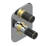 THG - Trim For Thg Thermostat With Stop Valve And 3-way Diverter, Rough Part Supplied With Fixing Box Ref.5 600ae/us - Chrome Polished Gold Polished