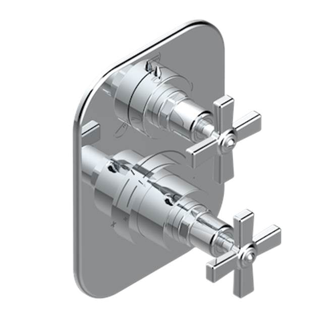THG - Trim For Thg Thermostat With Stop Valve And 3-way Diverter, Rough Part Supplied With Fixing Box Ref.5 600ae/us - Matt Umber PVD
