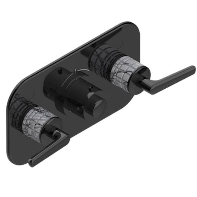 THG - Trim For Thg Thermostat With 2 Valves Ref. 5 401ahm/us Rough Part Supplied With Fixing Box, Item To Be Installed Horizontal - Brown Bronze Color PVD
