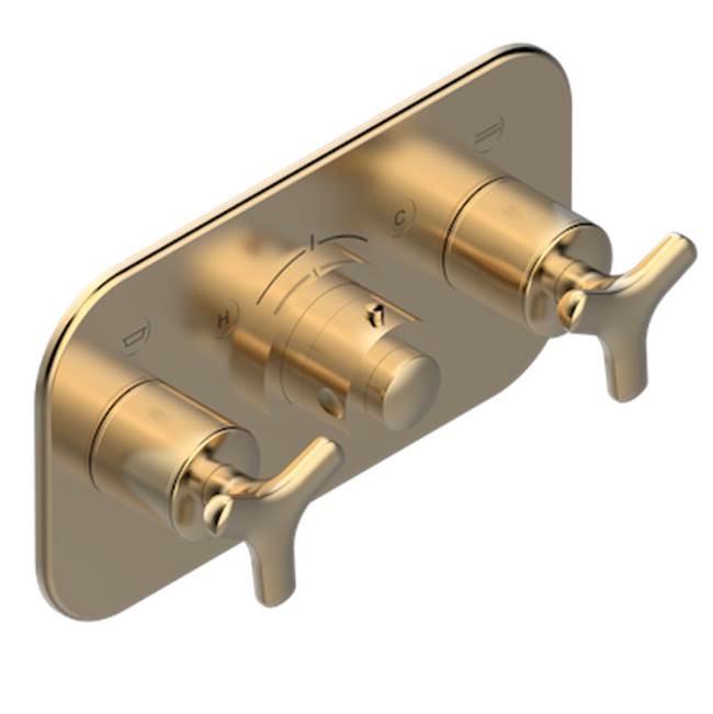 THG - Trim For Thg Thermostat With 2 Valves Ref. 5 401ahm/us Rough Part Supplied With Fixing Box, Item To Be Installed Horizontal - Matt Umber PVD