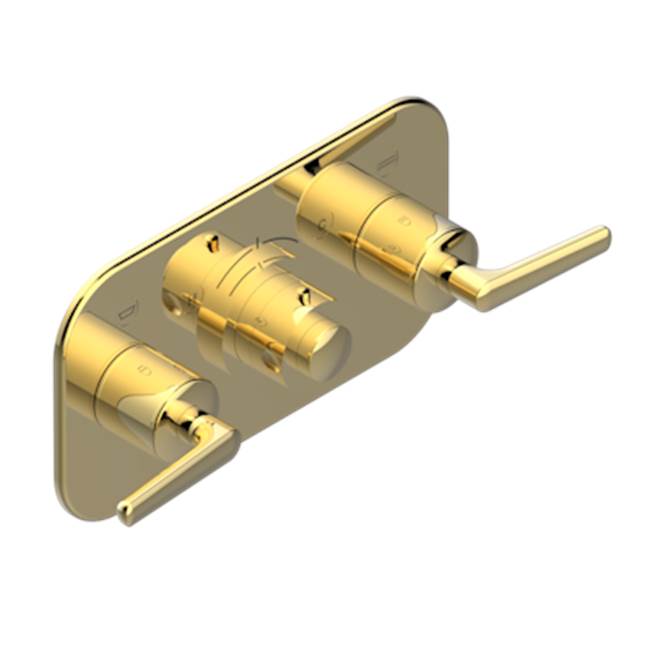 THG - Trim For Thg Thermostat With 2 Valves Ref. 5 401ahm/us Rough Part Supplied With Fixing Box, Item To Be Installed Horizontal - Gold Polished