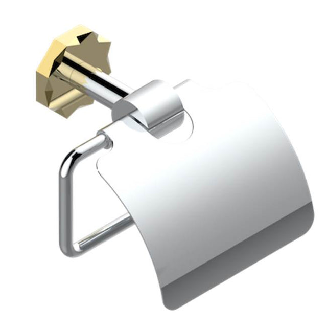 THG - Toilet Paper Holder, Single Mount With Cover - Chrome Polished Gold Polished
