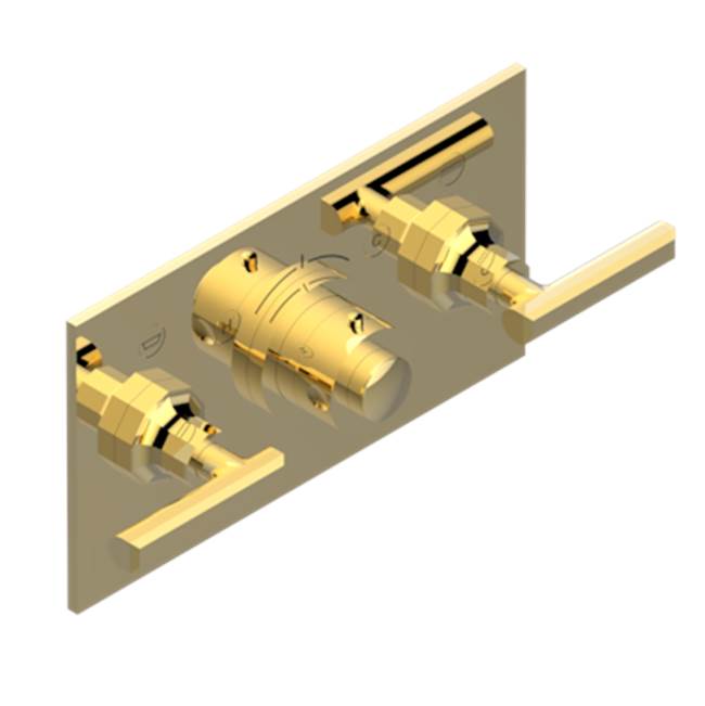 THG - Trim For Thg Thermostat With 2 Valves Ref. 5 401ahm/us Rough Part Supplied With Fixing Box, Item To Be Installed Horizontal - Gold Color PVD