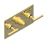 THG - Trim For Thg Thermostat With 2 Valves Ref. 5 401ahm/us Rough Part Supplied With Fixing Box, Item To Be Installed Horizontal - Gold Color PVD