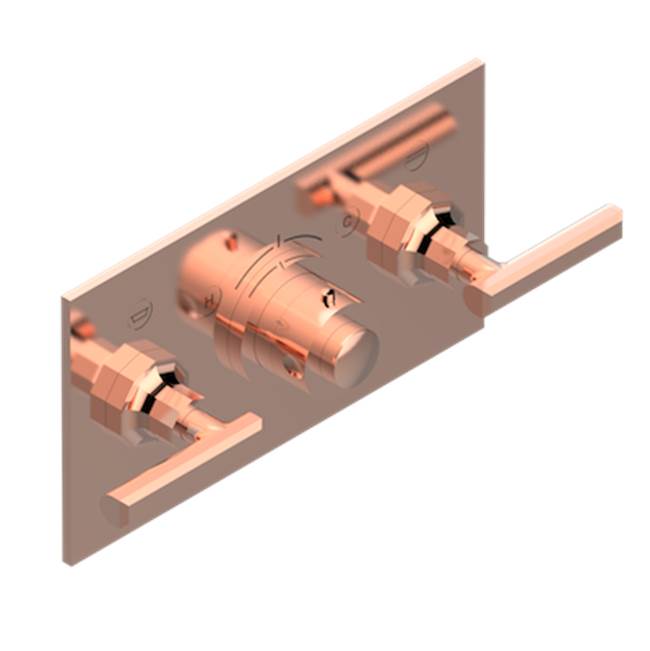 THG - Trim For Thg Thermostat With 2 Valves Ref. 5 401ahm/us Rough Part Supplied With Fixing Box, Item To Be Installed Horizontal - Blush PVD