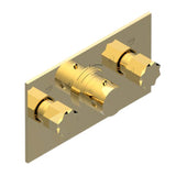 THG - Trim For Thg Thermostat With 2 Valves Ref. 5 401ahm/us Rough Part Supplied With Fixing Box, Item To Be Installed Horizontal - Gold Color PVD