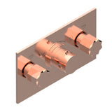 THG - Trim For Thg Thermostat With 2 Valves Ref. 5 401ahm/us Rough Part Supplied With Fixing Box, Item To Be Installed Horizontal - Blush PVD