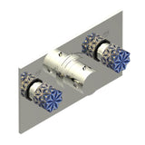 THG - Trim For Thg Thermostat With 2 Valves Ref. 5 401ahm/us Rough Part Supplied With Fixing Box, Item To Be Installed Horizontal - Nickel Polished