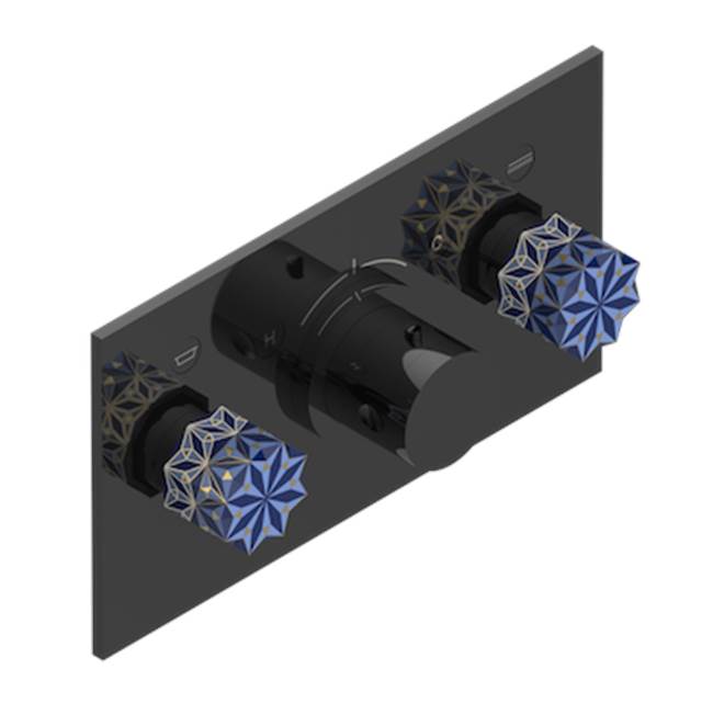 THG - Trim For Thg Thermostat With 2 Valves Ref. 5 401ahm/us Rough Part Supplied With Fixing Box, Item To Be Installed Horizontal - Brown Bronze Color PVD