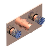 THG - Trim For Thg Thermostat With 2 Valves Ref. 5 401ahm/us Rough Part Supplied With Fixing Box, Item To Be Installed Horizontal - Blush PVD