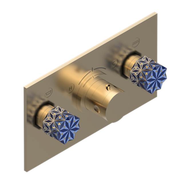 THG - Trim For Thg Thermostat With 2 Valves Ref. 5 401ahm/us Rough Part Supplied With Fixing Box, Item To Be Installed Horizontal - Matt Umber PVD