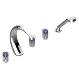 THG - Roman Tub Set With 2 x 3/4'' Valves And Rim Mounted Ceramic Mixer With Progressive Cartridge And Handshower - Matt Umber PVD
