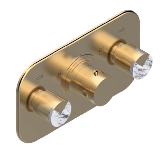 THG - Trim For Thg Thermostat With 2 Valves Ref. 5 401ahm/us Rough Part Supplied With Fixing Box, Item To Be Installed Horizontal - Matt Umber PVD