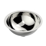 THG - Round Basin 15 1/4'' With Overflow And Flat Edge, To Fix Under, Hammered Metal Finishing - Matt Nickel American Satin
