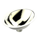 THG - Oval Hand Basin, 15 7/8'' x 11 3/4'', With Overflow And Flat Edge, To Fix Under, Hammered Metal Finishing - Nickel Polished