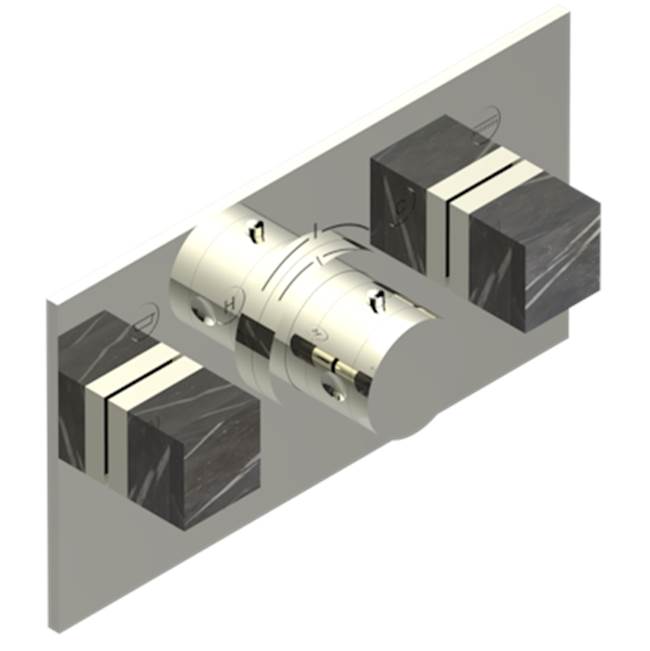 THG - Trim For Thg Thermostat With 2 Valves Ref. 5 401ahm/us Rough Part Supplied With Fixing Box, Item To Be Installed Horizontal - Nickel Polished