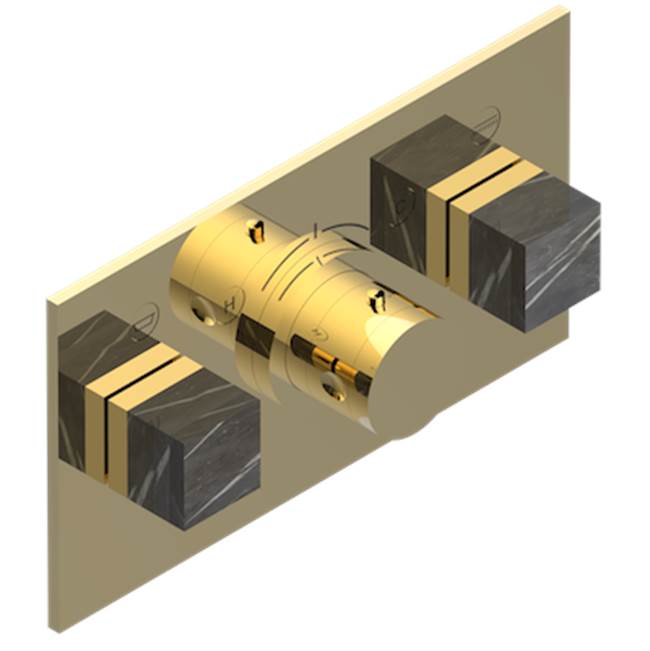 THG - Trim For Thg Thermostat With 2 Valves Ref. 5 401ahm/us Rough Part Supplied With Fixing Box, Item To Be Installed Horizontal - Gold Polished