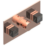 THG - Trim For Thg Thermostat With 2 Valves Ref. 5 401ahm/us Rough Part Supplied With Fixing Box, Item To Be Installed Horizontal - Blush PVD