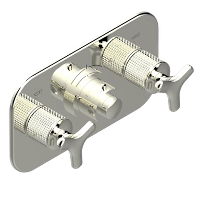THG - Trim For Thg Thermostat With 2 Valves Ref. 5 401ahm/us Rough Part Supplied With Fixing Box, Item To Be Installed Horizontal - Nickel Polished