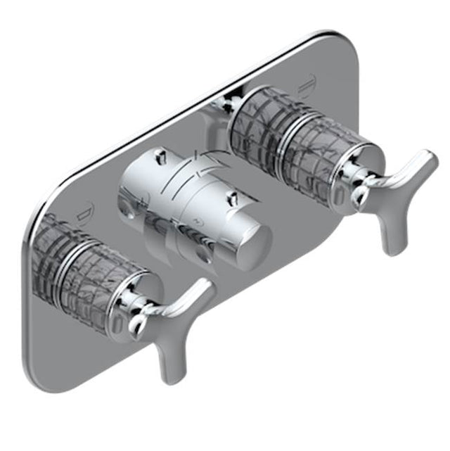 THG - Trim For Thg Thermostat With 2 Valves Ref. 5 401ahm/us Rough Part Supplied With Fixing Box, Item To Be Installed Horizontal - Matt Umber PVD