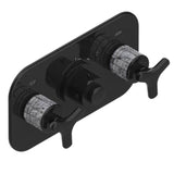 THG - Trim For Thg Thermostat With 2 Valves Ref. 5 401ahm/us Rough Part Supplied With Fixing Box, Item To Be Installed Horizontal - Brown Bronze Color PVD