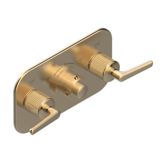 THG - Trim For Thg Thermostat With 2 Valves Ref. 5 401ahm/us Rough Part Supplied With Fixing Box, Item To Be Installed Horizontal - Matt Umber PVD