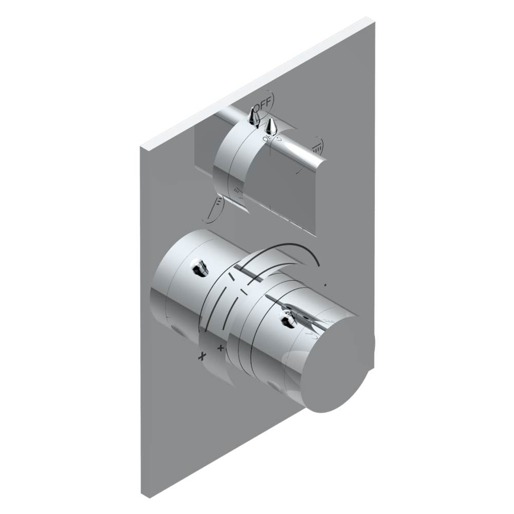 THG - Trim for THG thermostat with 2-way diverter, rough part supplied with fixing box ref. 5 500AE/US - Umber PVD
