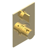 THG - Trim for THG thermostat with 2-way diverter, rough part supplied with fixing box ref. 5 500AE/US - Gold Color PVD