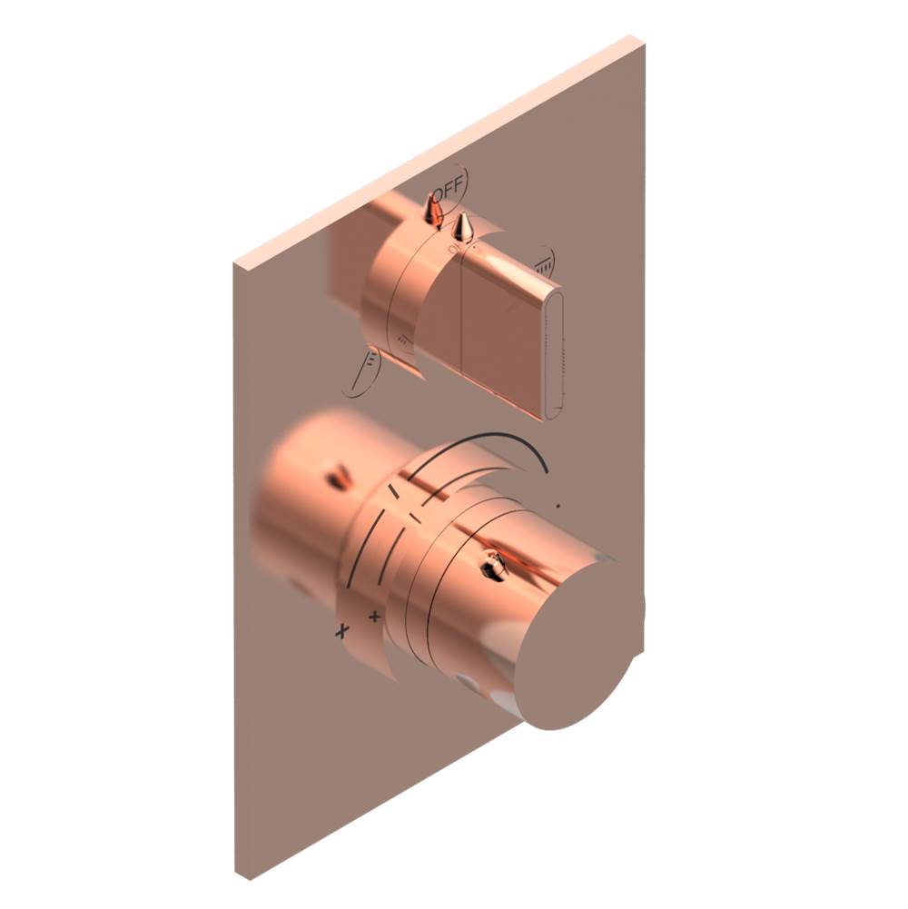 THG - Trim for THG thermostat with 2-way diverter, rough part supplied with fixing box ref. 5 500AE/US - Blush PVD