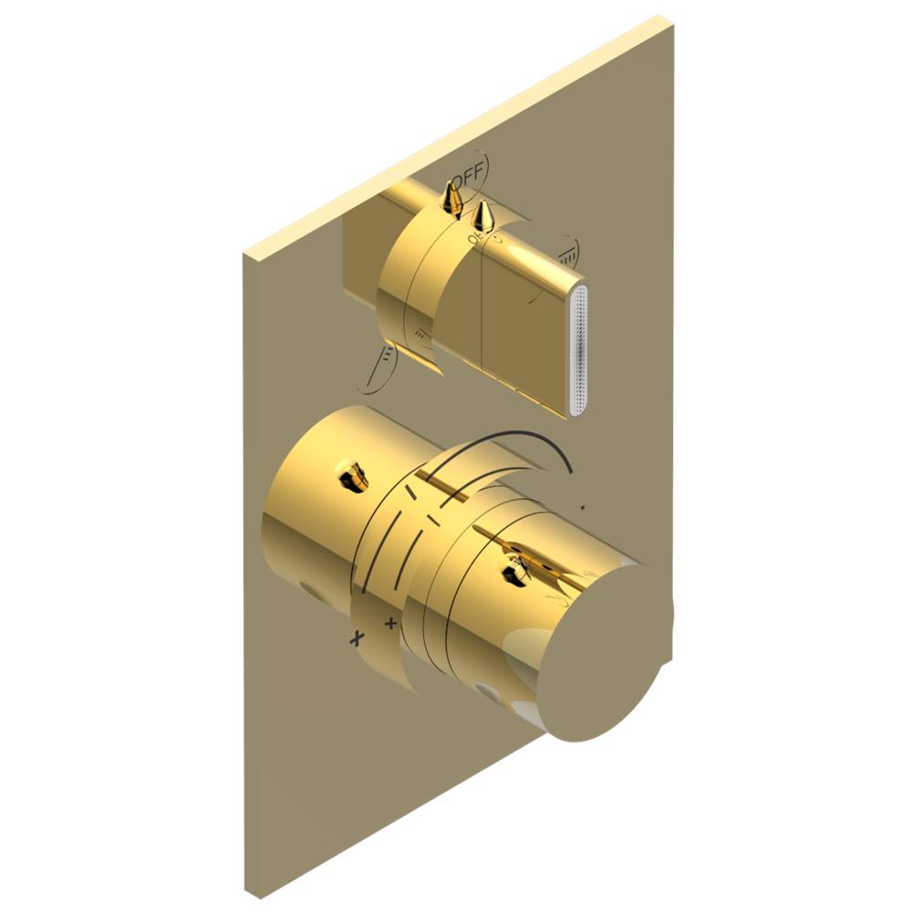 THG - Trim for THG thermostat with 2-way diverter, rough part supplied with fixing box ref. 5 500AE/US - Gold Polished