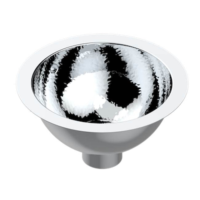 THG - Round Hand Basin, 10 3/8'' With Overflow With Flat Edge, To Fix Under, Hammered Metal Finishing - Matt Brown Bronze Color PVD