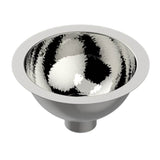 THG - Round Hand Basin, 10 3/8'' With Overflow With Flat Edge, To Fix Under, Hammered Metal Finishing - Matt Nickel American Satin