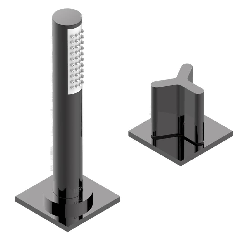 THG - Deck mounted mixer with handshower, progressive cartridge - Matt Graphite PVD