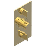 THG - Trim for THG thermostat 2 volume controls, rough part supplied with fixing box ref. 5 400AE/US - Gold Color PVD