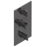 THG - Trim for THG thermostat 2 volume controls, rough part supplied with fixing box ref. 5 400AE/US - Matt Graphite PVD