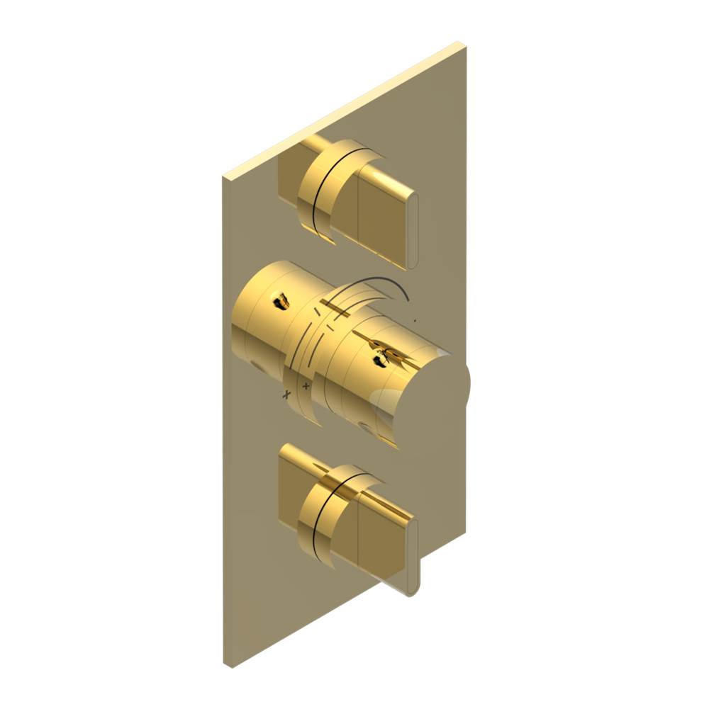 THG - Trim for THG thermostat 2 volume controls, rough part supplied with fixing box ref. 5 400AE/US - Gold Color PVD