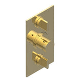 THG - Trim for THG thermostat 2 volume controls, rough part supplied with fixing box ref. 5 400AE/US - Gold Color PVD