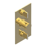 THG - Trim for THG thermostat 2 volume controls, rough part supplied with fixing box ref. 5 400AE/US - Gold Color PVD