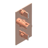 THG - Trim for THG thermostat 2 volume controls, rough part supplied with fixing box ref. 5 400AE/US - Blush PVD