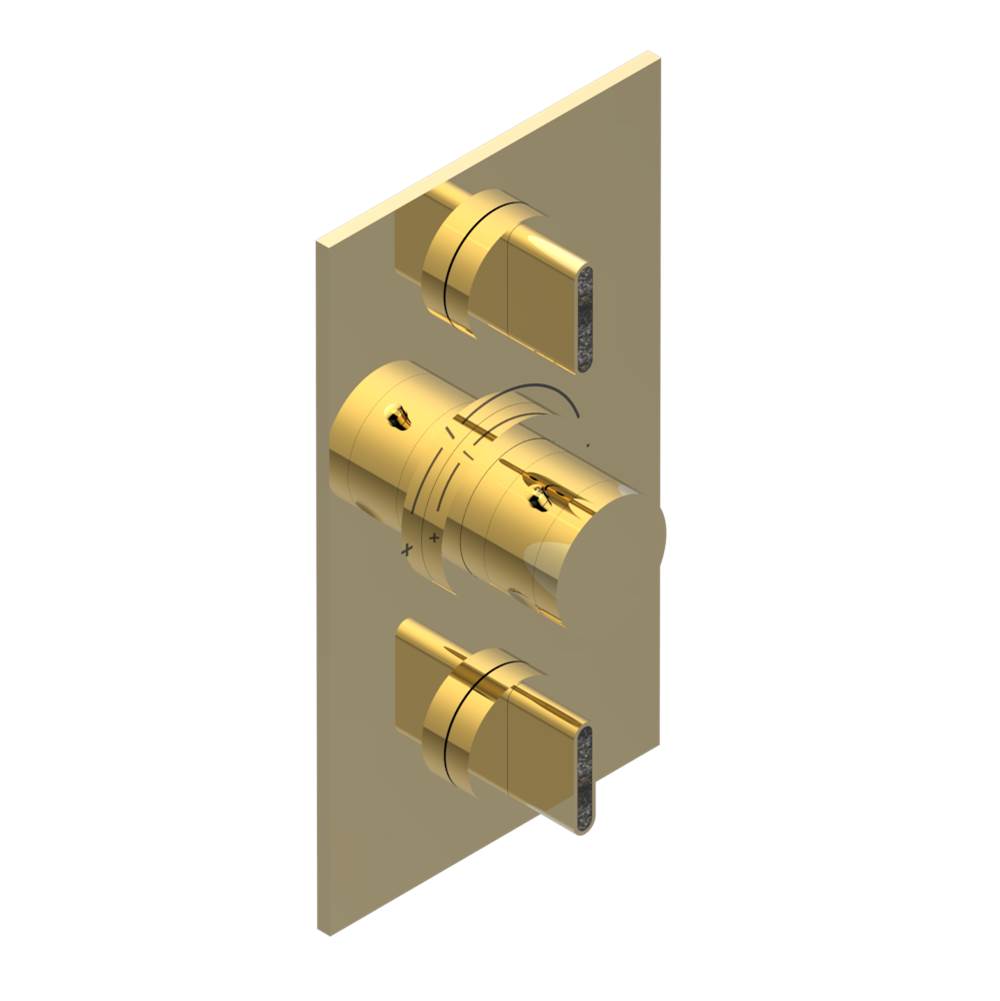 THG - Trim for THG thermostat 2 volume controls, rough part supplied with fixing box ref. 5 400AE/US - Gold Polished
