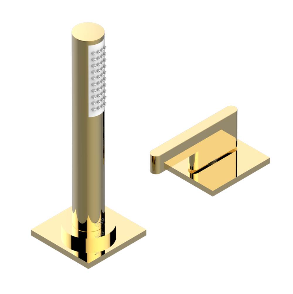 THG - Deck mounted mixer with handshower, progressive cartridge - Gold Polished