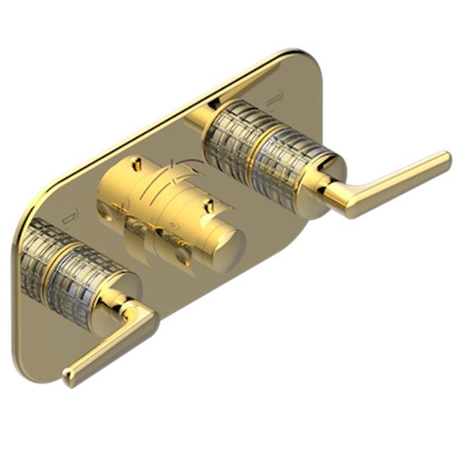 THG - Trim For Thg Thermostat With 2 Valves Ref. 5 401ahm/us Rough Part Supplied With Fixing Box, Item To Be Installed Horizontal - Gold Polished