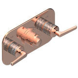 THG - Trim For Thg Thermostat With 2 Valves Ref. 5 401ahm/us Rough Part Supplied With Fixing Box, Item To Be Installed Horizontal - Blush PVD