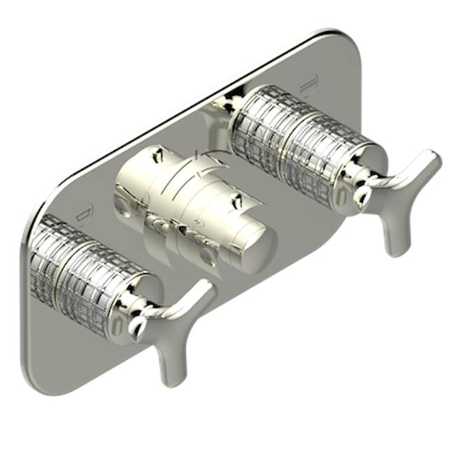THG - Trim For Thg Thermostat With 2 Valves Ref. 5 401ahm/us Rough Part Supplied With Fixing Box, Item To Be Installed Horizontal - Nickel Polished